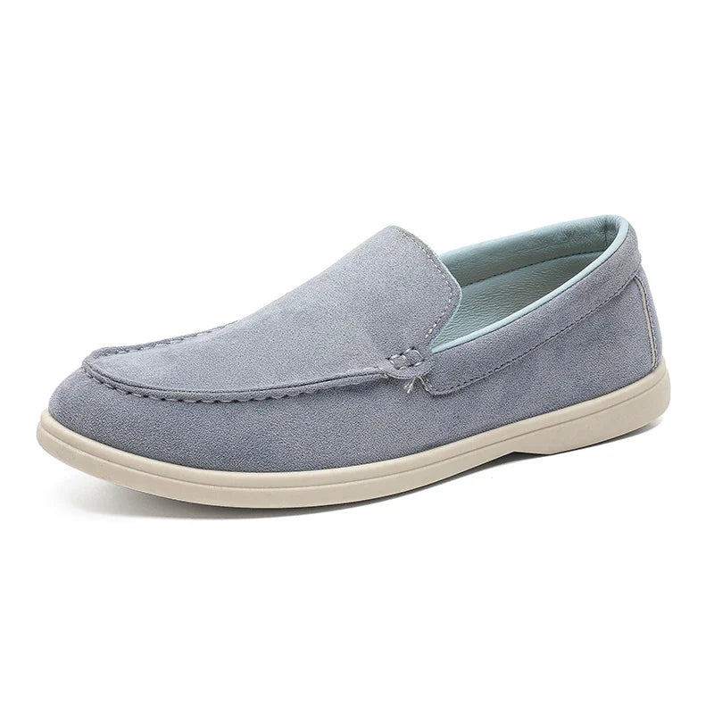 Men’s Suede Slip-On Loafers – Casual Lightweight Walking Shoes (Black, Brown, Navy)