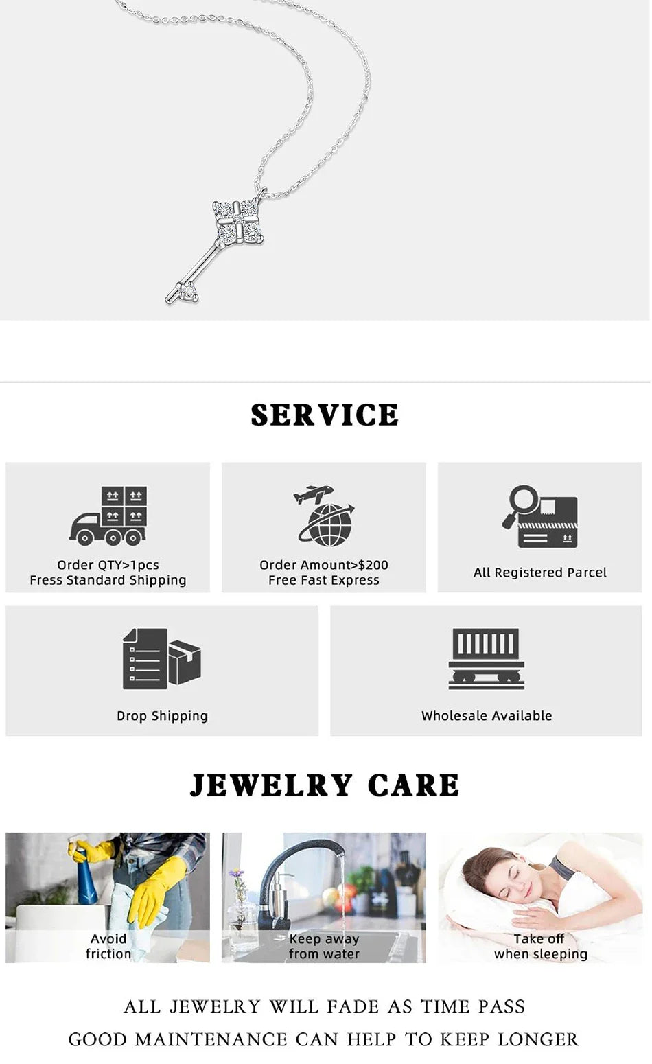 All Moissanite Necklace for Women S925 Pure Silver Laboratory Diamond Key Pendant Luxury Fashion Jewelry Party Gift