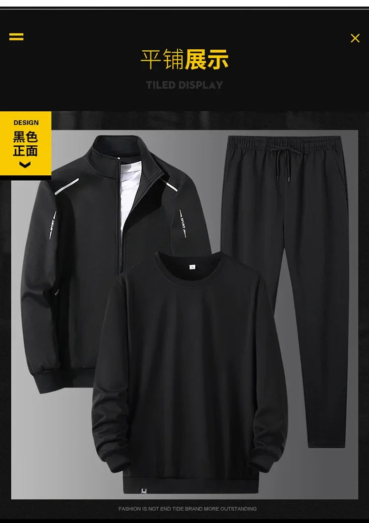 8XL Men's Tracksuits Unisex Jogging Suit Fashion Brand 3 Pieces Set Tracksuit Mens Spring Autumn Fashion Hoodies Sweatpants