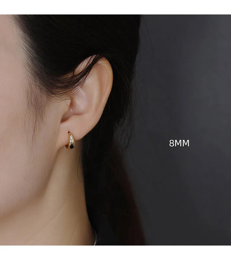 Real 925 Sterling Silve Fashion Inside Diameter 6 7 8 9 10mm Hoop Earrings For Women Men Personality Jewelry DG0132
