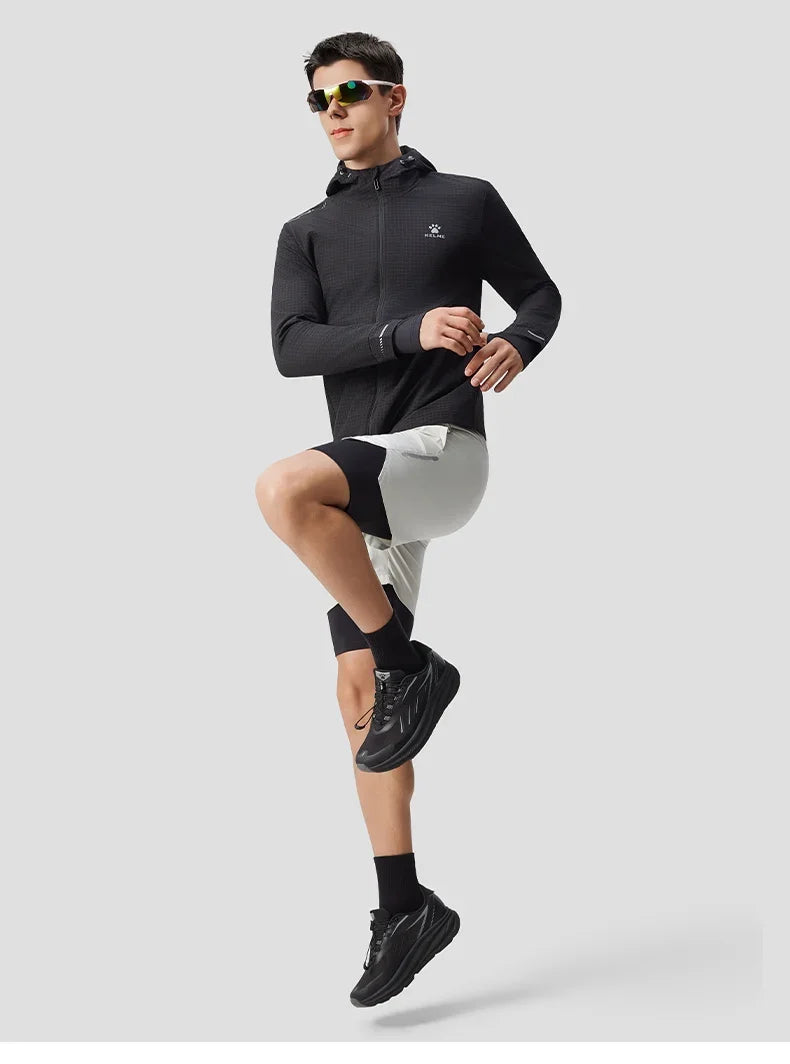 Men's Windproof Thermal Hooded Jacket Outdoor Running Jacket All-around Training Fitness Cardigan