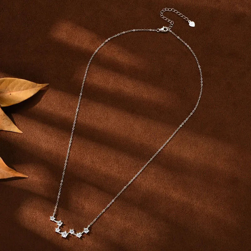 D Color VVS1 Certified Moissanite Big Dipper Pendant Necklaces S925 Sterling Silver Women's Jewelry Chains for Wedding