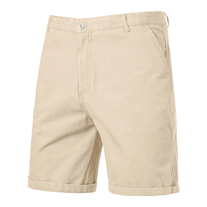 Men Casual Cotton Shorts Golf Dress Shorts Light Weight Sports Casual Knee Shorts Men's Bermuda