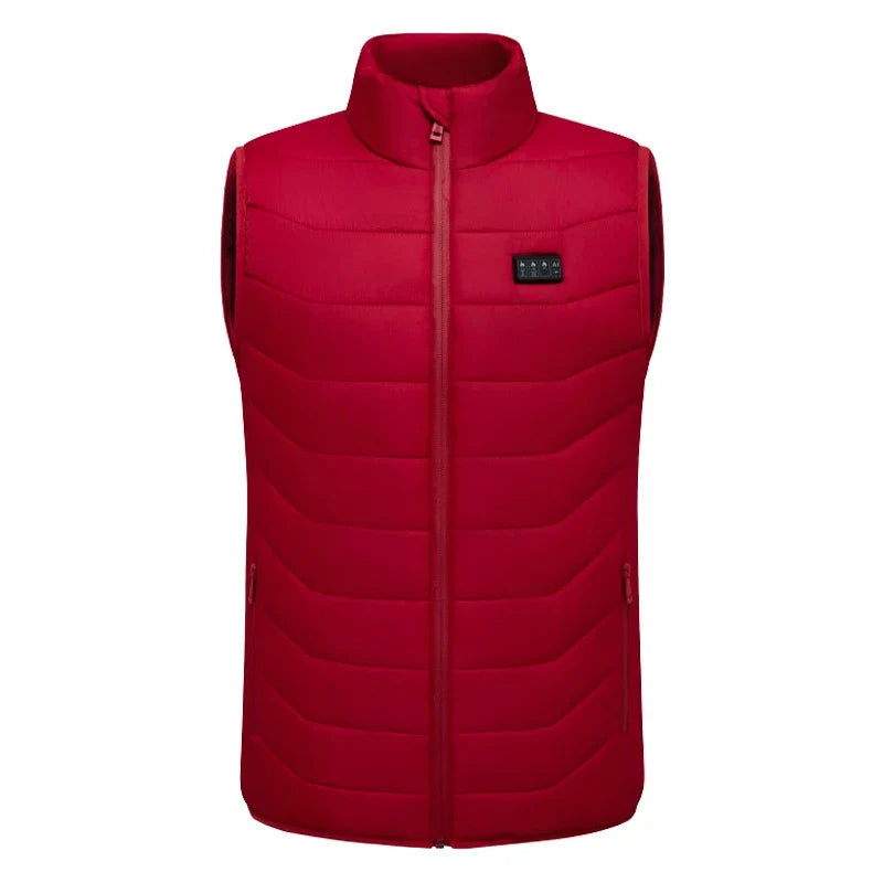 New Loose Casual Stand Up Collar Winter 28 Zone Intelligent Heating Vest Men'S Women'S Warm Electric Clip Coat (No Power Bank)