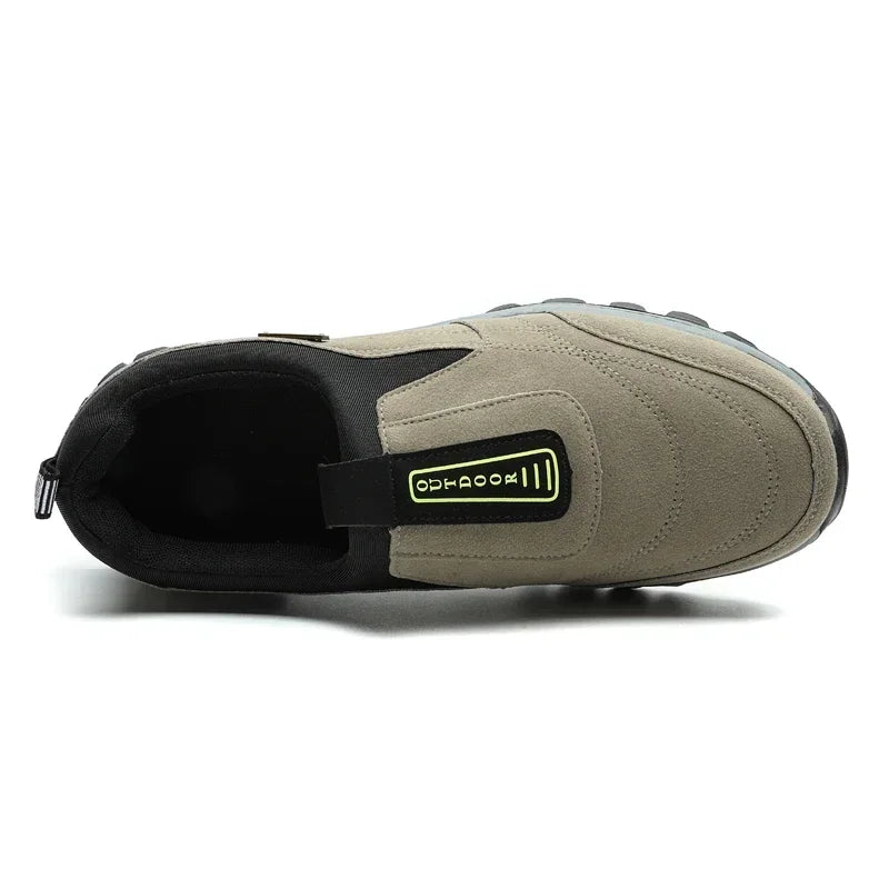 Outdoor Hiking Shoes Men Sneakers Slip on Casual Men Shoes Breathable Suede Leather Shoe Anti-skid Walking Shoes Footwear