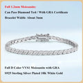 2025 New In Rhombus Shape Full 1.2mm D Color Moissanite Tennis Bracelet For Women 925 Silver Diamond Link Chain Bracelets