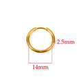 10pcs 316L Stainless Steel Hoop Earrings Women Men Punk Hiphop Circular Ear Buckle Ring Jewelry Gold Color Accessories Wholesale