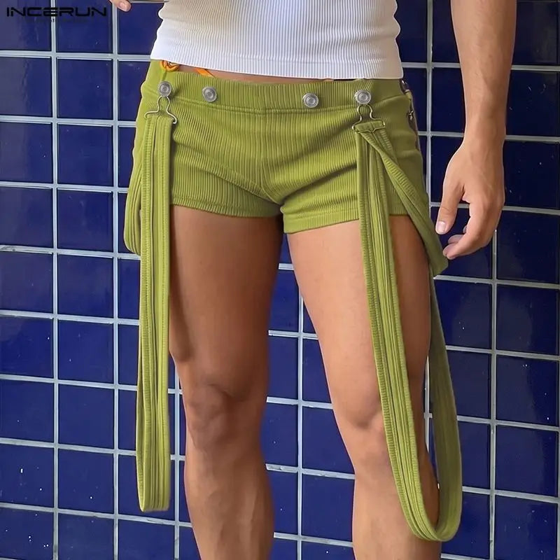 Men's Shorts Rompers Solid Summer 2026 Casual Straps Overalls For Man Playsuits Streetwear Fashion Men Bottoms Shorts