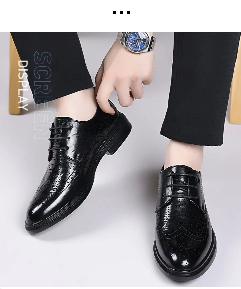 Handmade Men's Oxford Shoes designer Brogue Men Leather Shoes Luxury Fashion Wedding Shoe Business Office Men's Shoes Size 38-44