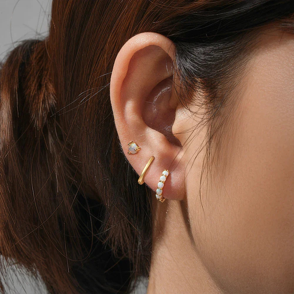 925 Sterling Silver 3PCS DIY Hoop Earring With Piercing Stud Earring Set Women Men Party Wedding Jewelry Set pendientes 925
