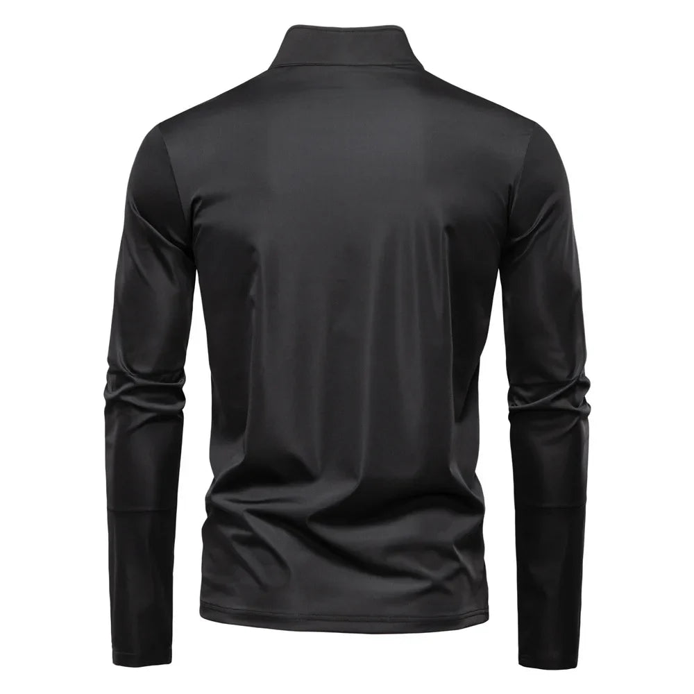 2026 Spring Summer New Men's Sunscreen Clothes Anti-UV UPF100+ T-shirt Long Sleeve Half Zip Top Male Outdoor Fishing Hiking Tops