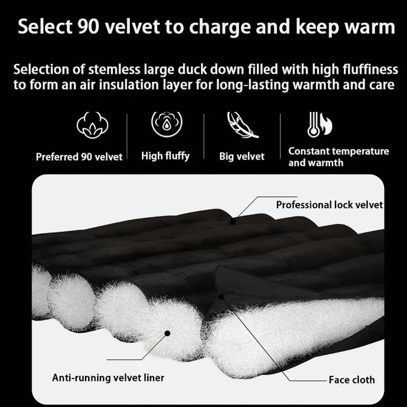 Winter Three-Tn-One Down Hiking Pants Men Windproof Waterproof Antifouling 90 White Duck Down Removable Liner Outdoor Sport Pant