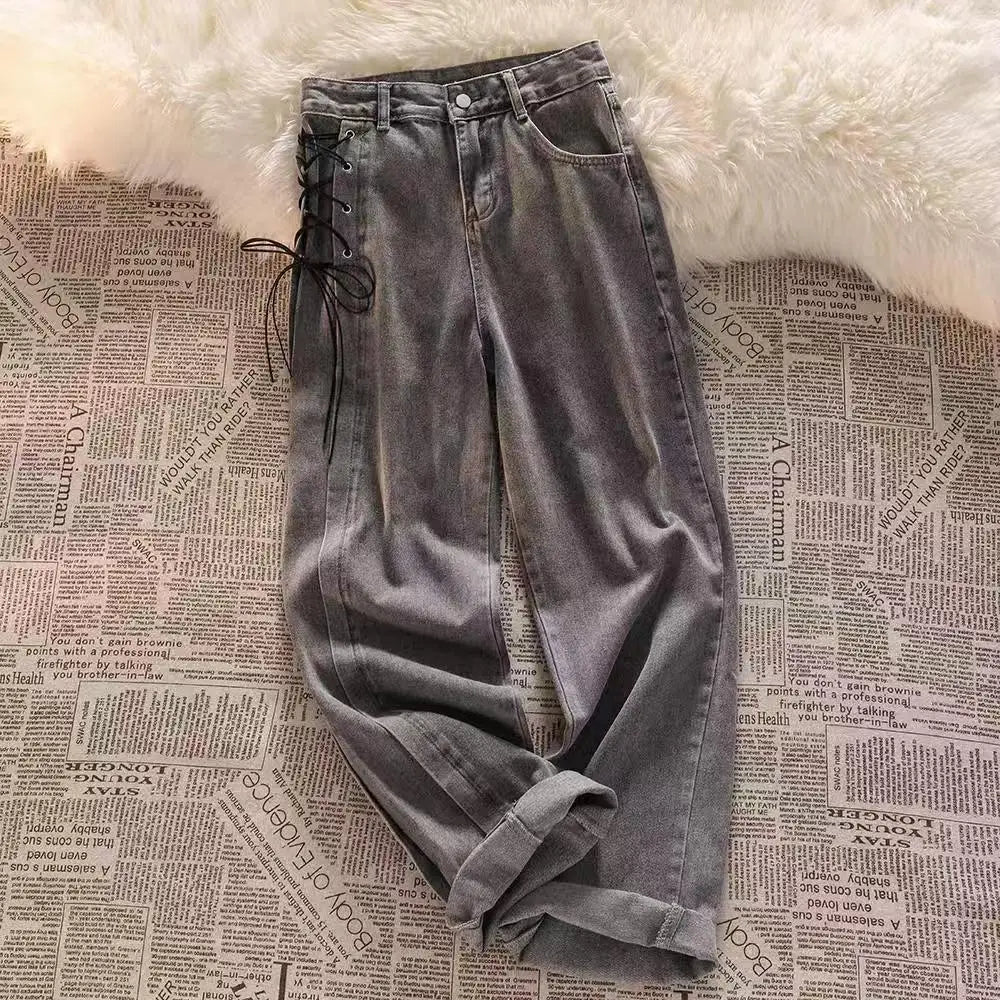 Casual Jeans Women Denim Pants Straight Trousers