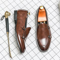 Man Leather Shoes Formal Monk Man Business Office Male Casual Dress Derby Shoes Buckle Wedding Party Luxury Botas Para Hombre