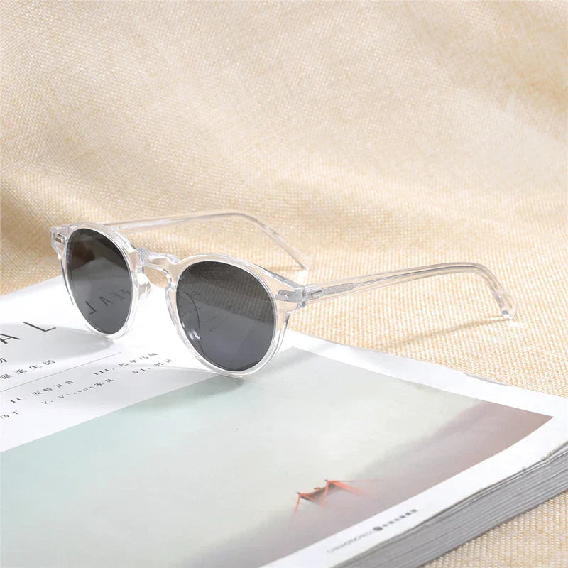 Gregory Peck Vintage Polarized Sun Glasses OV5186 Clear Frame Sunglasses Brand Designer Men Women OV 5186 Gafas Oculos with case