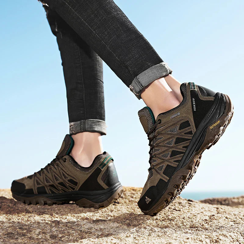 New Arrival Mens Hiking Shoes Breathable Lace Up Trekking Male Cushioning Outdoor Climbing Tourism Sneakers for Men