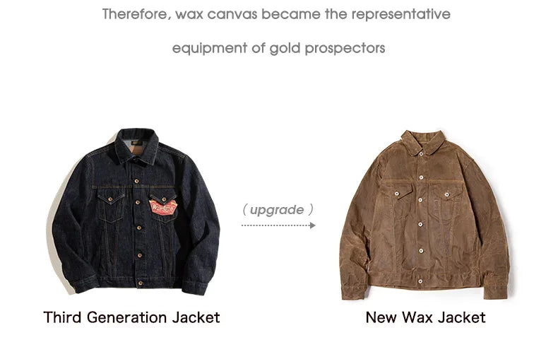 Amekaji Retro Male Oil Waxed Jacket Canvas Cotton Khaki Military Uniform Light Casual Work Safari Style Coats Man Clothing