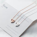 Rose Gold Color Geometric Heart Choker Necklace Charm Sexy 100% 925 Sterling Silver Pendant For Women Party Jewelry Gift