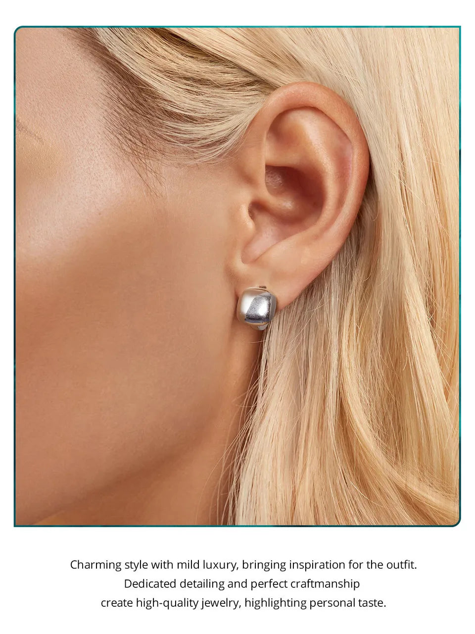 Gold Dainty Chunky Square Hoop Earrings for Women, 925 Sterling Silver Hypoallergenic Lightweight Jewelry BSE973