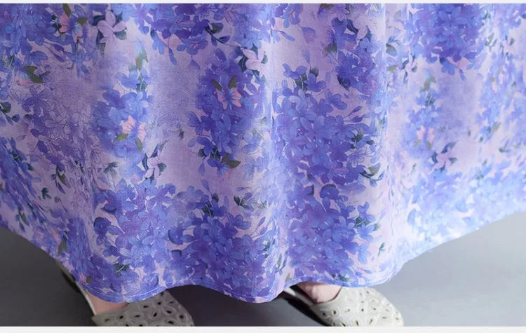 Robe Plus Size 100KG Summer Dress Women Floral Loose Vestidos Para Mujer Casual Maxi Print Cotton Linen Oversized BOHO