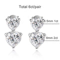 Heart Cut Moissanite Drop Earrings for Women GRA Certified Lab Gemstone s925 Sterling Silver Plated White Gold Earring