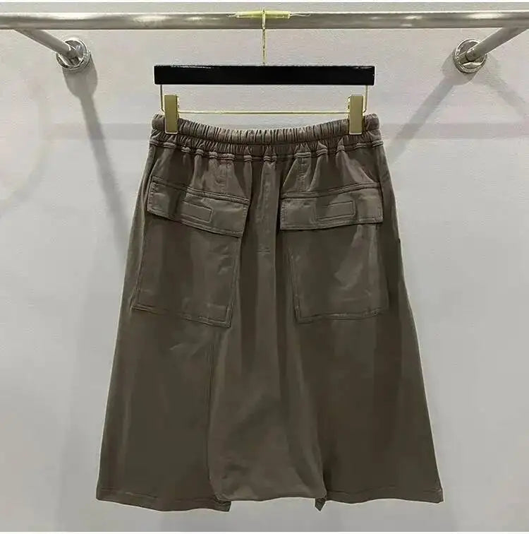 Summer New Men's Tide Y2K Original Design High Street cotton Fashion Punk Dark Casual Loose Cropped Pants Shorts Ins HK5611