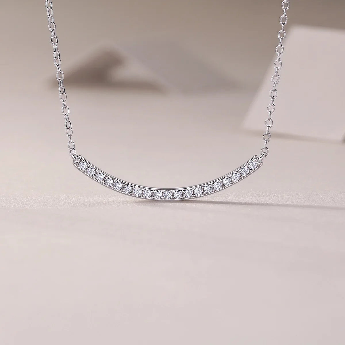 Full 0.065CT D Color Moissanite Pendant Necklace for Women Lady S925 Silver All Diamond Neck Chain Necklaces Wholesale Gift