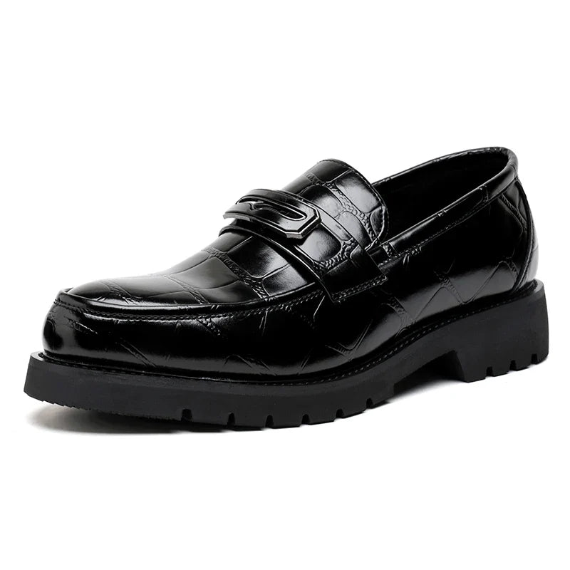 Men's Thick Soled Leather Shoes Minimalist Design Style Daily Outdoor Leisure Business Party Height Increasing Shoes Zapatillas
