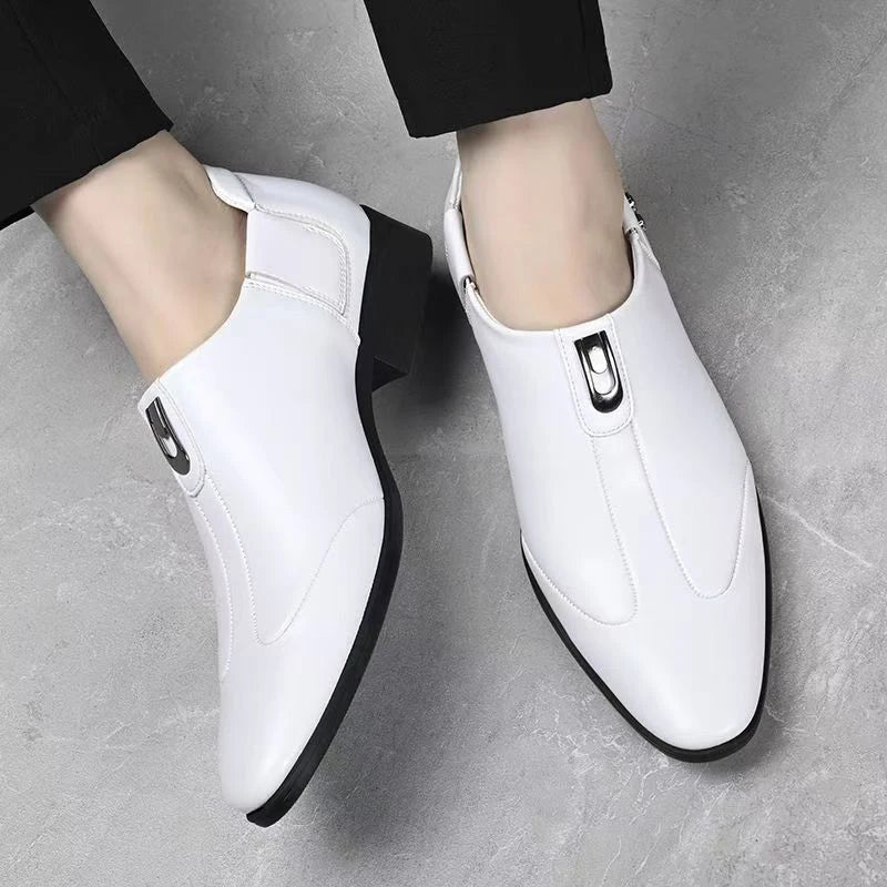 Summer Men's Breathable Mesh Casual Fashion Black/White Leather Board Shoes Comfortable Insole Suitable for Business Occasions