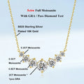 Sparkling 1.7/2.8/5cttw Full Moissanite Pendant Necklace for Women S925 Silver Plated 18K Gold Pass Diamond Test Necklaces