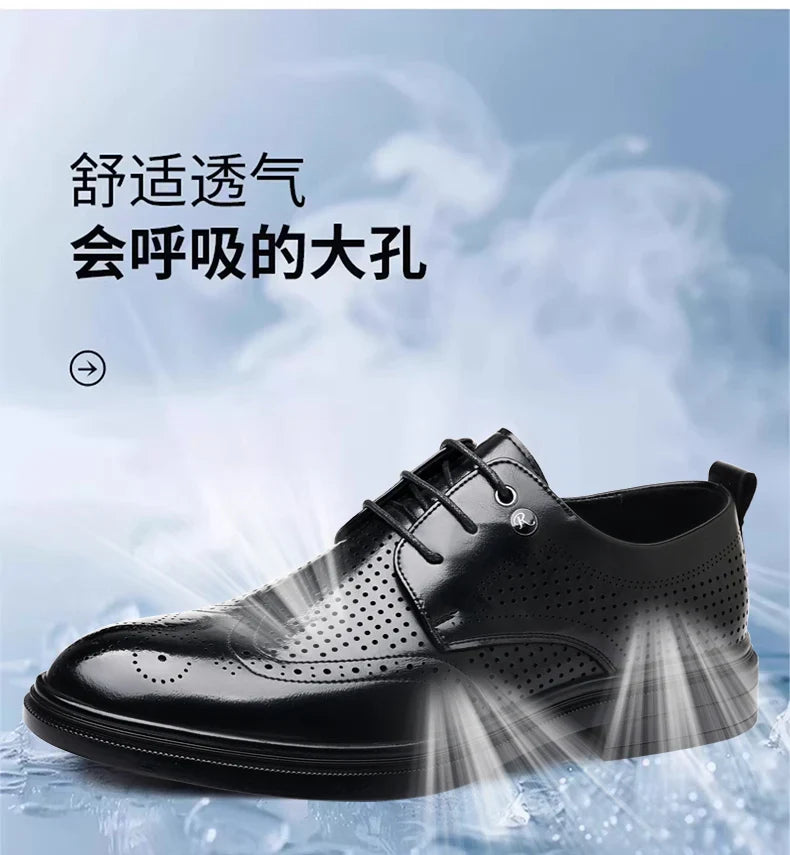 Handmade Men's Oxford Shoes designer Brogue Men Leather Shoes Luxury Fashion Wedding Shoe Business Office Men's Shoes Size 38-44