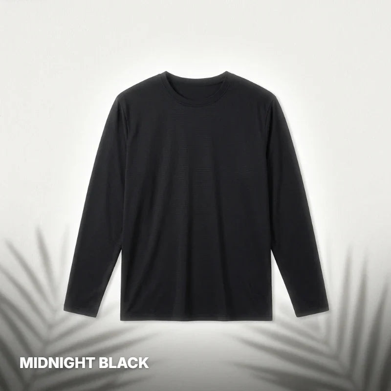 UPF50+ Men Thin Light Long Sleeve Sun Protection Shirt Stretch Quick Dry Moisture Wicking Athletic Tees for Hiking Climbing Outd