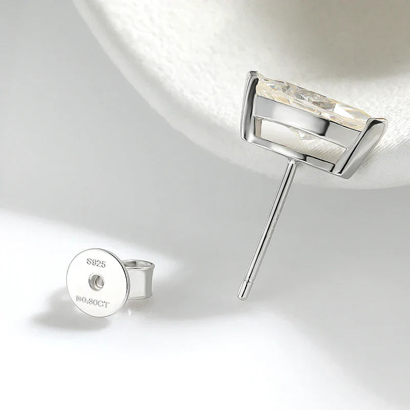 18K Plated 0.3-3CT Certified Moissanite Stud Earrings for Women Marquise Cut Lab Diamond 925 Sterling Silver Jewelry