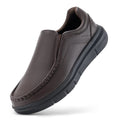 Men'S Slip-On Casual Shoes Leather Shoe Wide Width 2E Lightweight For Swollen Feet With Arch Support Pain Relief