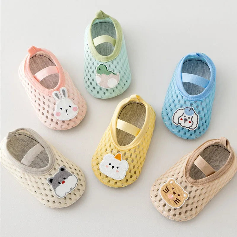 Spring Summer Newborn Baby Socks Shoes Cartoon Children Anti Drop Toddler Shoe Soft Sole Anti Slip Boys Girls Kids First Walkers