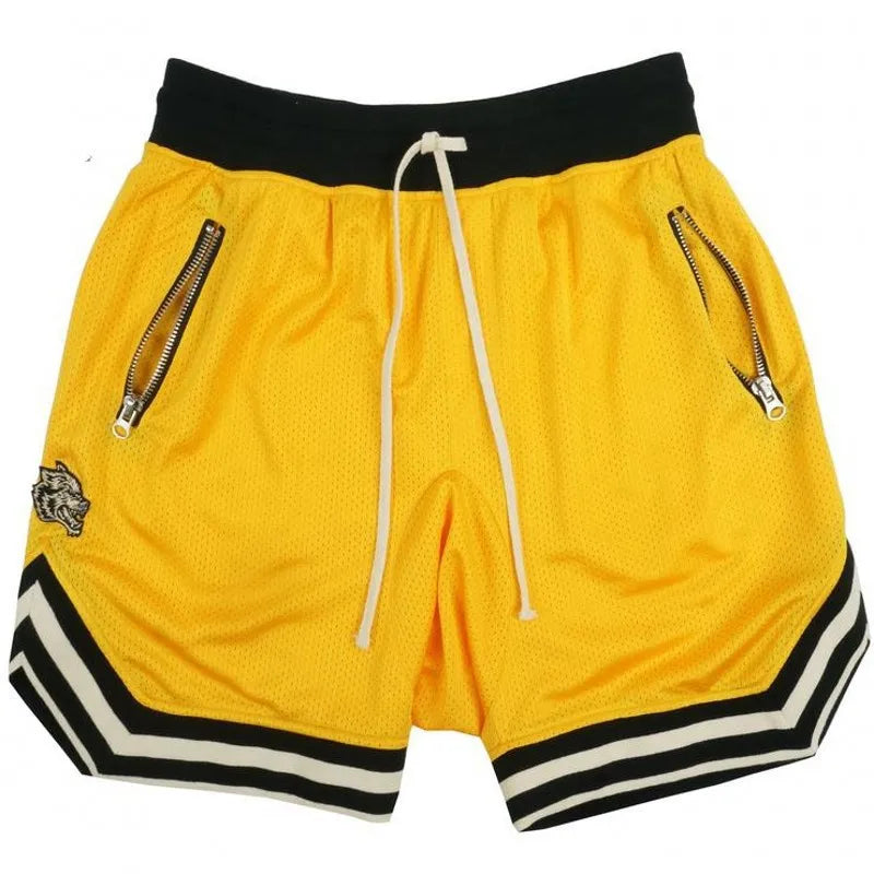 Mens Fire Red Shorts Casual Basketball Shorts Gym Fitness Short Joggers Shorts Workout Bodybuilding Breathable Board Shorts Male