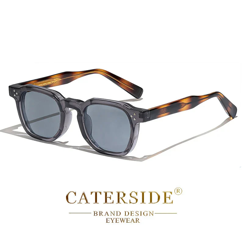 نظارات CATERSIDE الشمسية الجديدة ريترو بانك للرجال بتصميم مربع شخصي نظارات نسائية عصرية للحفلات هدية مهرجان قطعتين