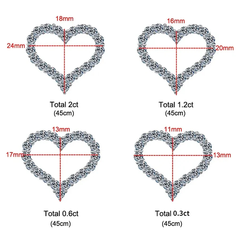 D VVS1 Sparking Moissanite Necklace Heart Pendant for Women s925 Sterling Sliver Plated 18k Party Birthday Gift Jewelry