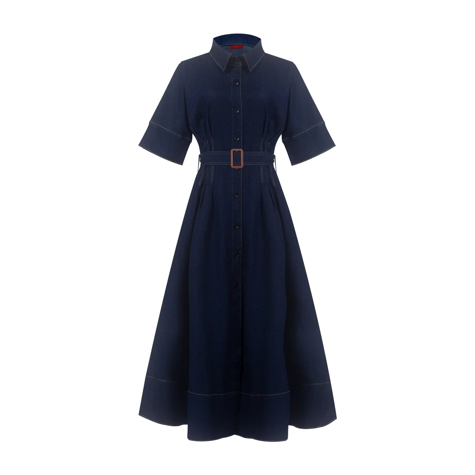 2025 Spring New Series Denim MIDI Dress With Lapel Fashion Slim Elegant Women's Dresses Female Party Dress