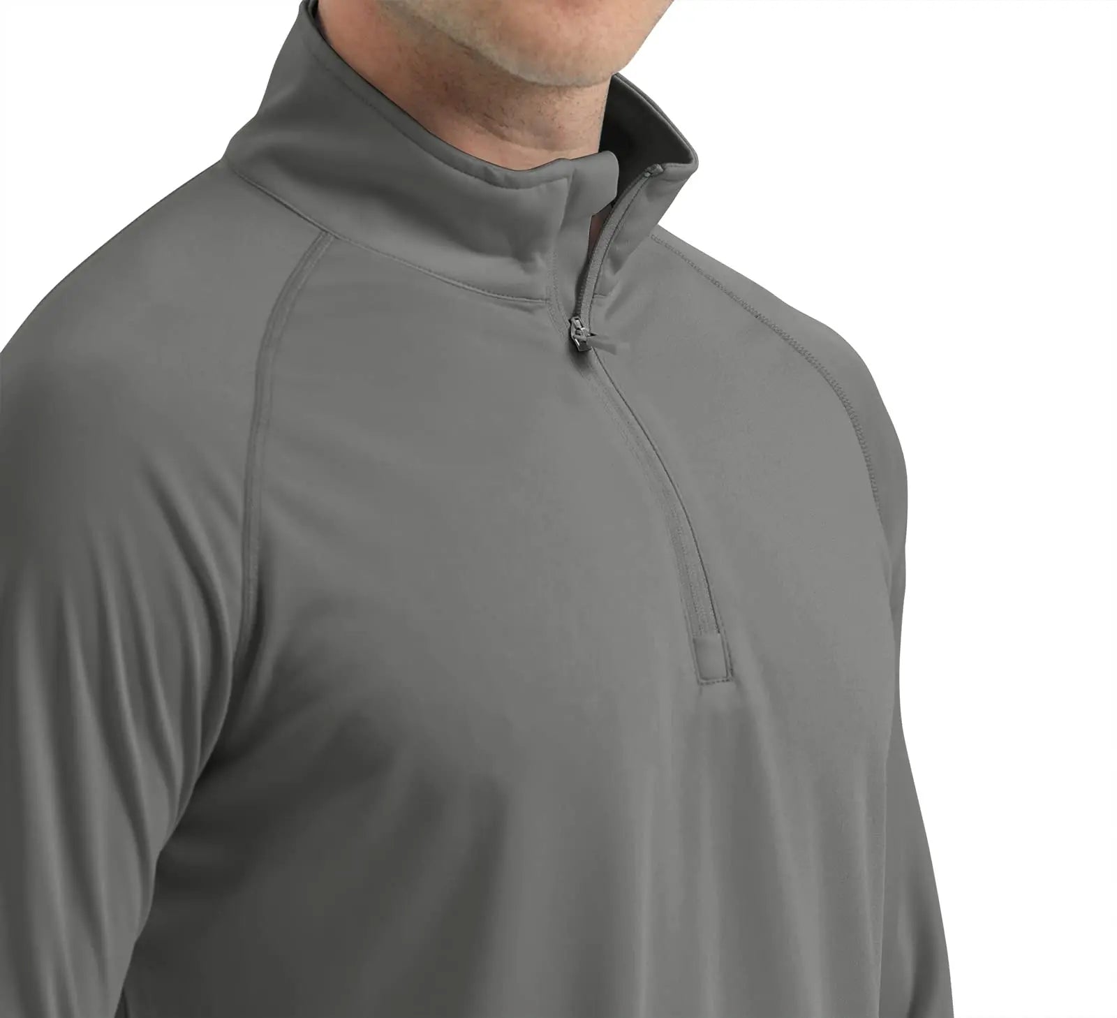 UPF 50+ Quick Dry T-Shirts Mens Long Sleeve UV Protection Shirt 1/4 Zip Running Tee Hiking Fishing Lightweight T Tops