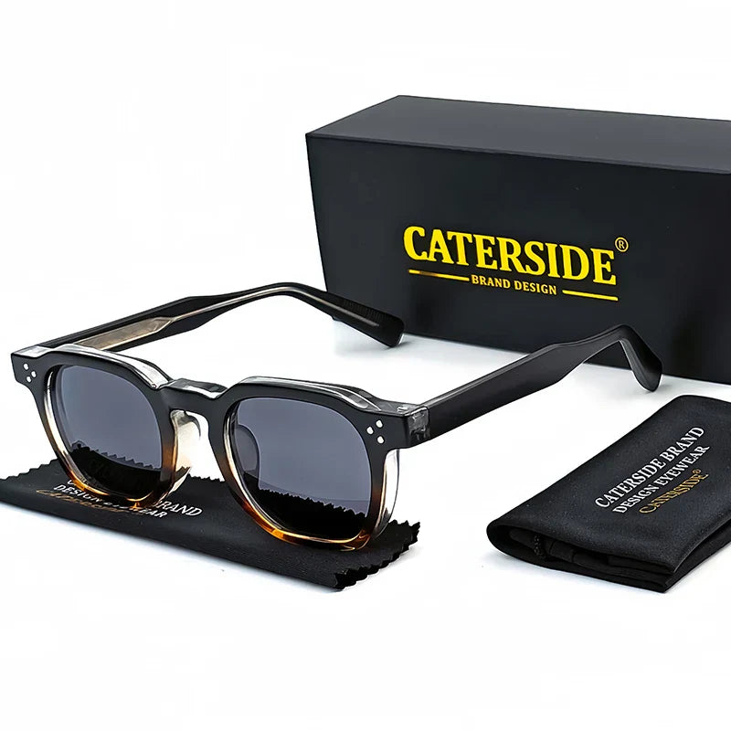 نظارات CATERSIDE الشمسية الجديدة ريترو بانك للرجال بتصميم مربع شخصي نظارات نسائية عصرية للحفلات هدية مهرجان قطعتين