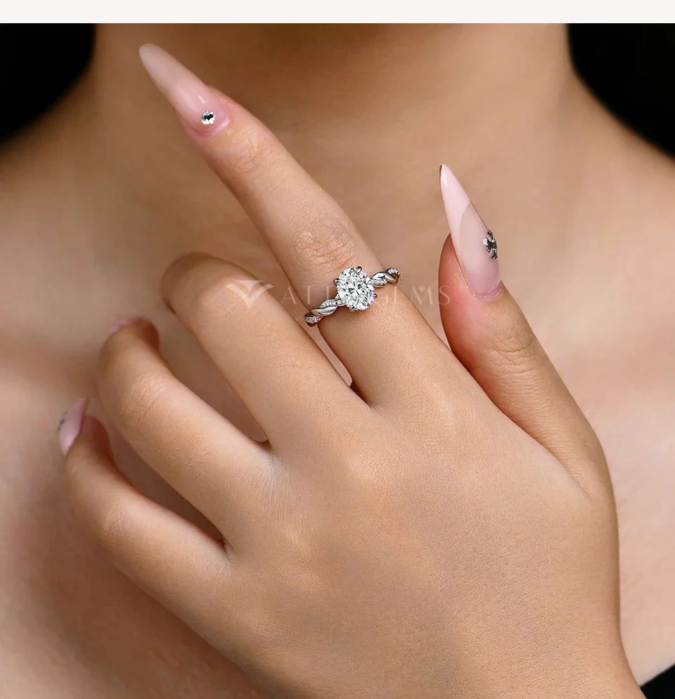 New 2CT Oval Cut Moissanite Ring S925 Silver 18K Gold Plated Cross Solitaire Rings for Women Engagement Wedding Jewelry