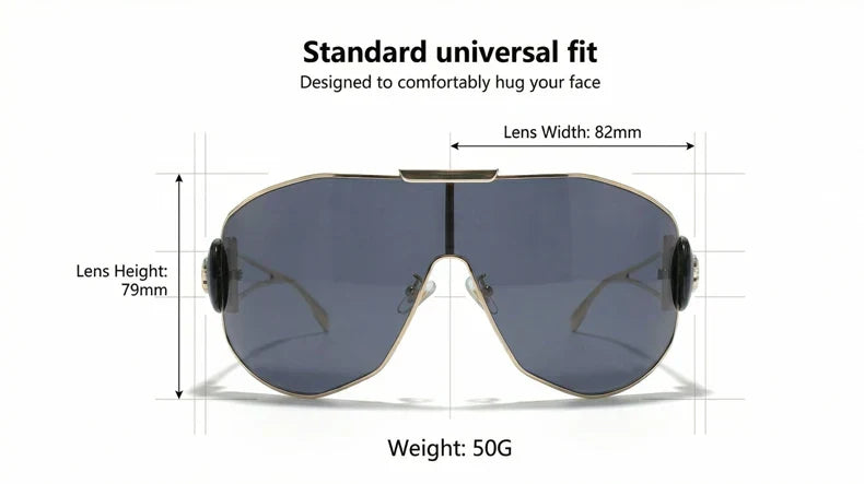 Oversized One-Piece Mask Punk Sunglasses Women 2026 Luxury Brand Vintage Windproof Sun Glasses Wrap Around Shades Shield Goggle