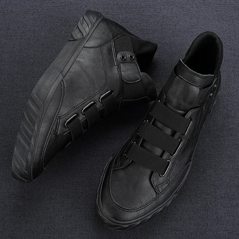 Retro High Top Men's Shoes Luxury Leather Casual Shoes Men British style Ankle Boots Comfortable Soft Men Sneakers New Moccasins