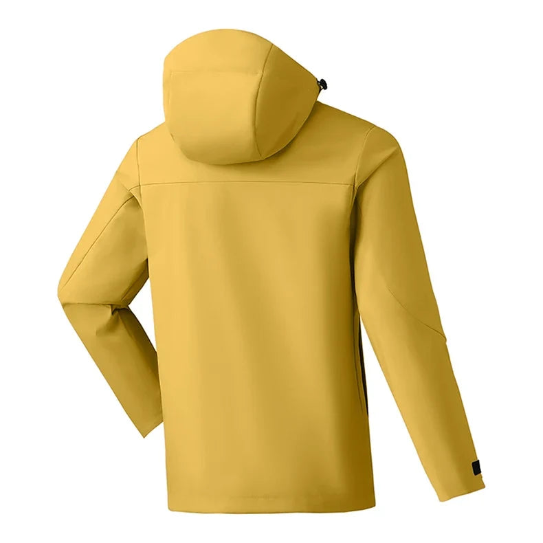 Unisex Waterproof Windbreaker Jacket - Single-Layer Raincoat for Hiking, Camping - Certified Moderate Rain Protection