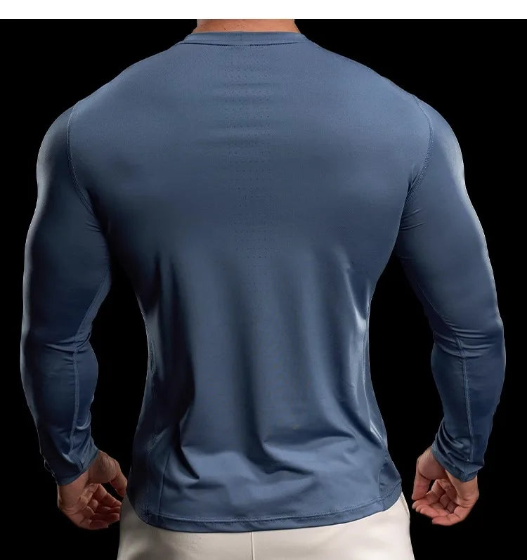 Autumn Sports Gym Fitness Clothes Tights Long-sleeved Running Training Bottoming Tops Long-sleeved T-shirts High Elasticity