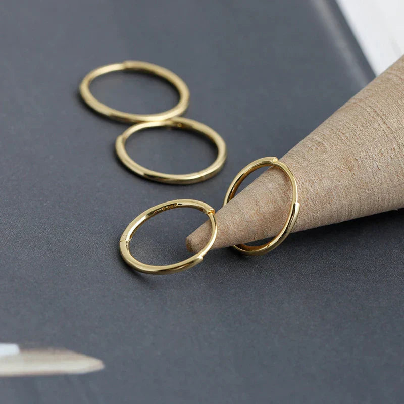 925 Sterling Silver Fashion Simple Huggies Ear Buckle Accessories Minimalist Charm Ear Hoop Earrings for Women Jewelry