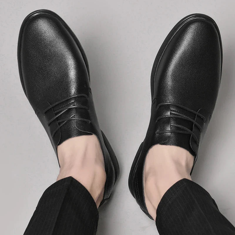 Classic Dress Mens Flats for Wedding Men Oxfords Shoes Fashion Casual Footwear Men New Genuine Leather for Male Walking Shoes