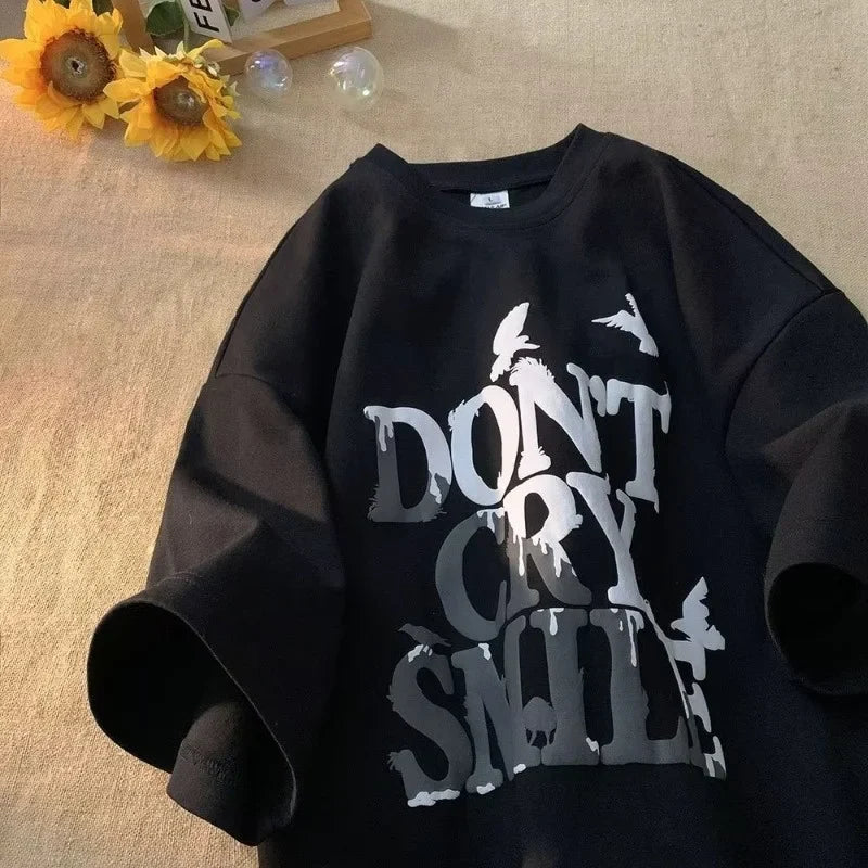 تي شيرت كاجوال جديد 8XL بأكمام قصيرة ورقبة دائرية وطبعة حروف DONT Pigeon، فضفاض بنمط كلاسيكي مناسب للرجال