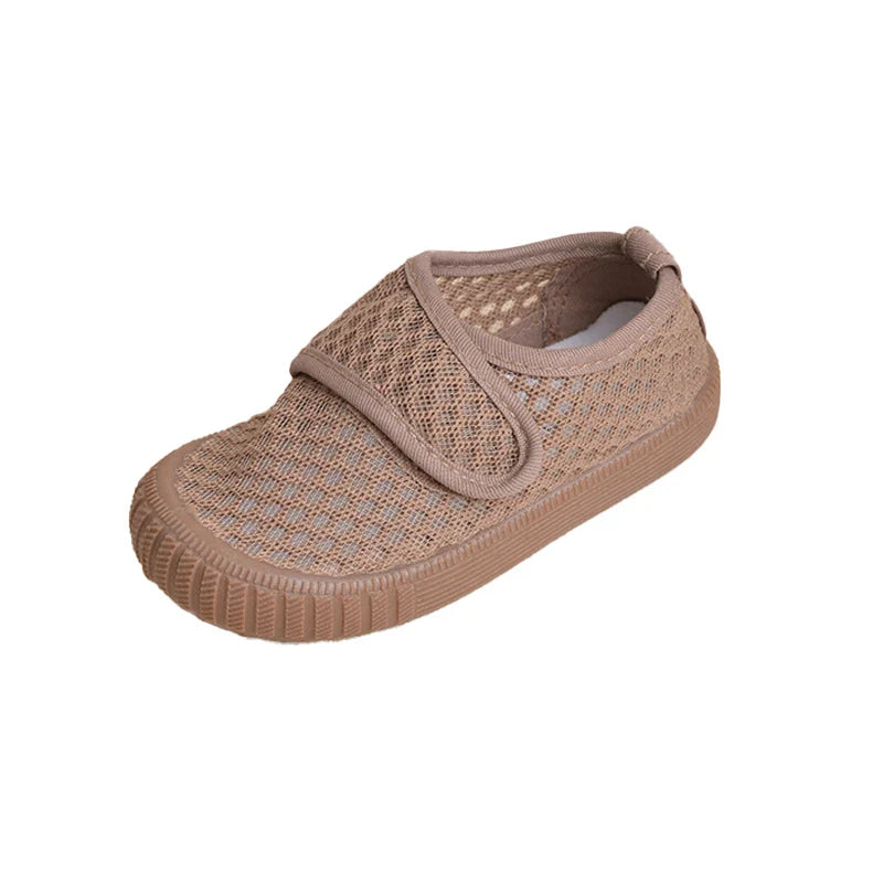Light Colored Kids Mesh Flat Sneakers  Spring Summer Toddlers Daily Breathable Soft Durable Outdoor  Shoes EY8237